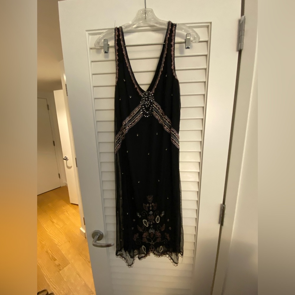 French Connection Beaded 20s Style Dress